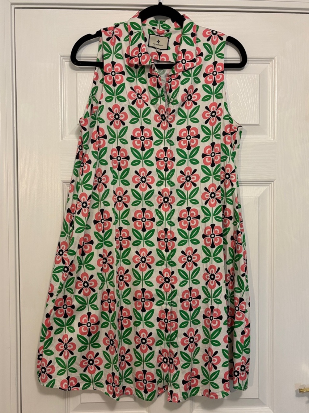 Tuckernuck Sleeveless Floral A-Line Dress - Pink & Green